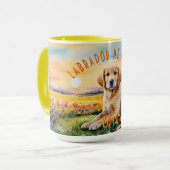 Yellow Labrador Retriever Puppy Sunrise Combo Mok (Voorkant links)