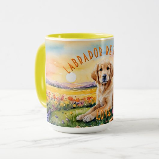 Yellow Labrador Retriever Puppy Sunrise Combo Mok (Voorkant links)