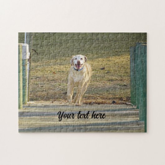 Yellow Labrador Retriever Running Legpuzzel (Horizontaal)