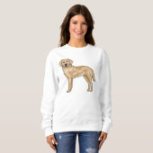 Yellow Labrador Retriever Schattige Cartoon Dog De Trui (Voorkant volledig)