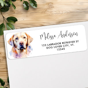 Yellow Labrador Retriever Schattige Dog Retouradre Etiket