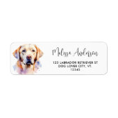 Yellow Labrador Retriever Schattige Dog Retouradre Etiket (Voorkant)