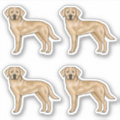 Yellow Labrador Retriever Schattigee Cartoon Lab D Sticker (Voorkant)