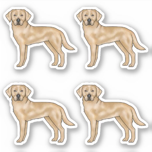 Yellow Labrador Retriever Schattigee Cartoon Lab D Sticker (Voorkant)