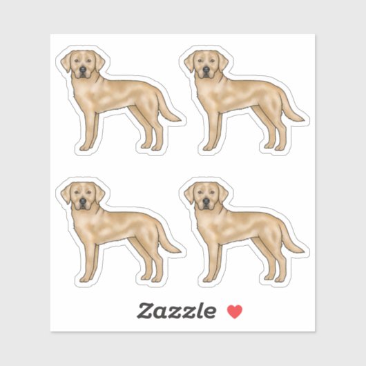 Yellow Labrador Retriever Schattigee Cartoon Lab D Sticker (Vel)