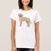 Yellow Labrador Retriever Schattigee Hond Illustra T-shirt (Voorkant)
