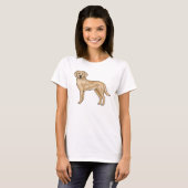 Yellow Labrador Retriever Schattigee Hond Illustra T-shirt (Voorkant volledig)