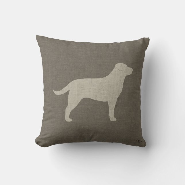 Yellow Labrador Retriever Silhouette | Hondenliefh Kussen (Voorkant)
