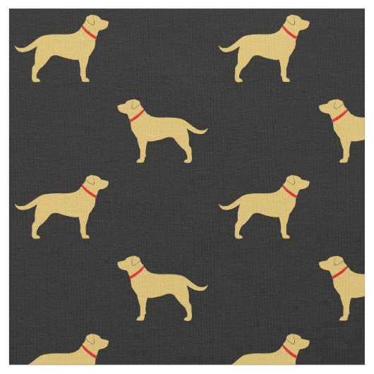 Yellow Labrador Retriever Silhouettes Collars Stof (Close Up)