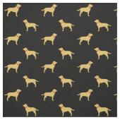 Yellow Labrador Retriever Silhouettes Collars Stof (Swatch)