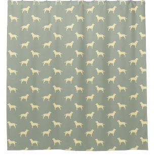 Yellow Labrador Retriever Silhouettes Patroon Douchegordijn