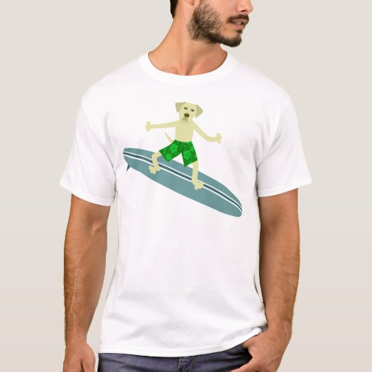 Yellow Labrador Retriever Surfer T-shirt (Voorkant)