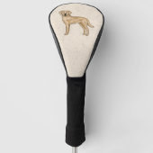 Yellow Labrador Retriever Tekening Schattigee Cart Golfheadcover (Voorkant)