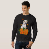 Yellow Labrador Retriever Thanksgiving Pumpkin Fal Trui (Voorkant volledig)