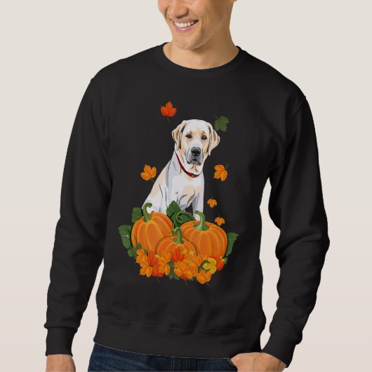 Yellow Labrador Retriever Thanksgiving Pumpkin Fal Trui (Voorkant)
