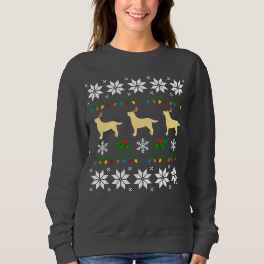 Yellow Labrador Retriever Trio Ugly kerstT-shirt Trui (Voorkant)