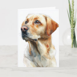 Yellow labrador retriever watercolor kaart