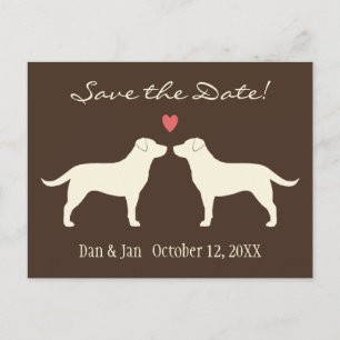 Yellow Labrador Retrievers Wedding Save the Date Aankondigingskaart