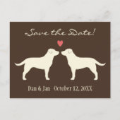 Yellow Labrador Retrievers Wedding Save the Date Aankondigingskaart (Voorkant)
