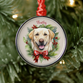 Yellow Labrador Retriver Kerst Huisdier Memorial Metalen Ornament