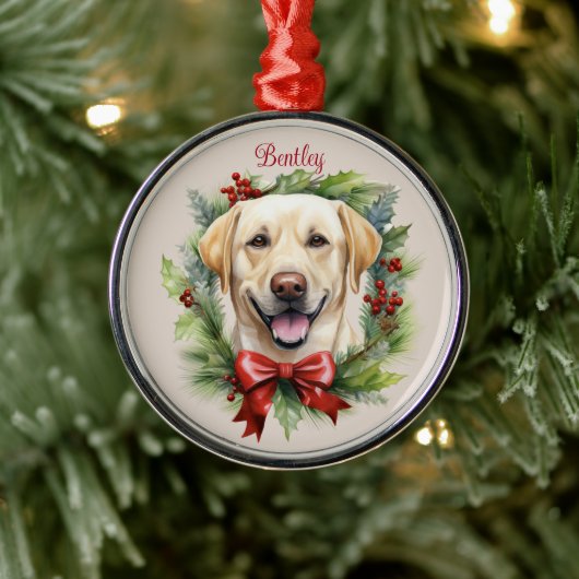 Yellow Labrador Retriver Kerst Huisdier Memorial Metalen Ornament (Boom)