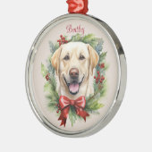 Yellow Labrador Retriver Kerst Huisdier Memorial Metalen Ornament (Links)