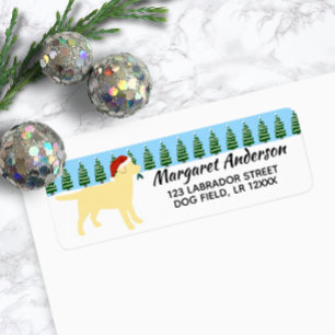 Yellow Labrador Santa Return-adres Etiket