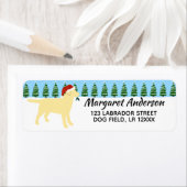 Yellow Labrador Santa Return-adres Etiket (Insitu)