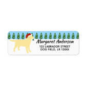Yellow Labrador Santa Return-adres Etiket (Voorkant)