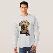 Yellow Labrador Shirt met lange mouwen voor mannen (Voorkant volledig)