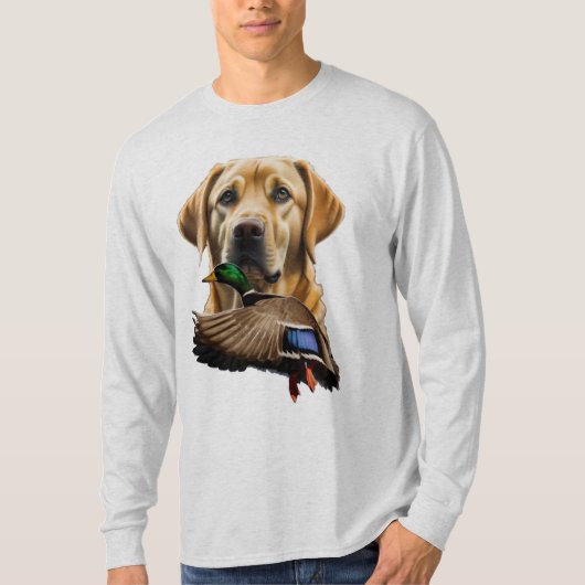 Yellow Labrador Shirt met lange mouwen voor mannen (Voorkant)