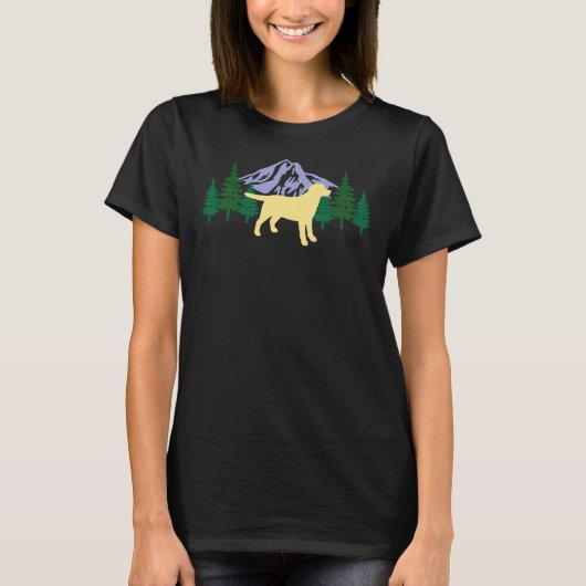 Yellow Labrador Silhouette Evergreen T-shirt (Voorkant)