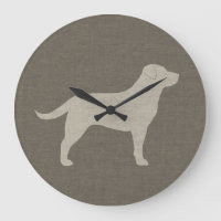 Yellow Labrador Silhouette | Faux Linen Style