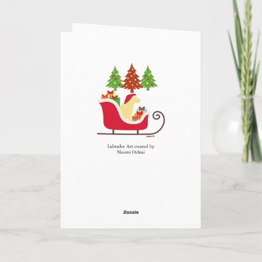Yellow Labrador Silhouette kerstkledij Kaart (Achterkant)