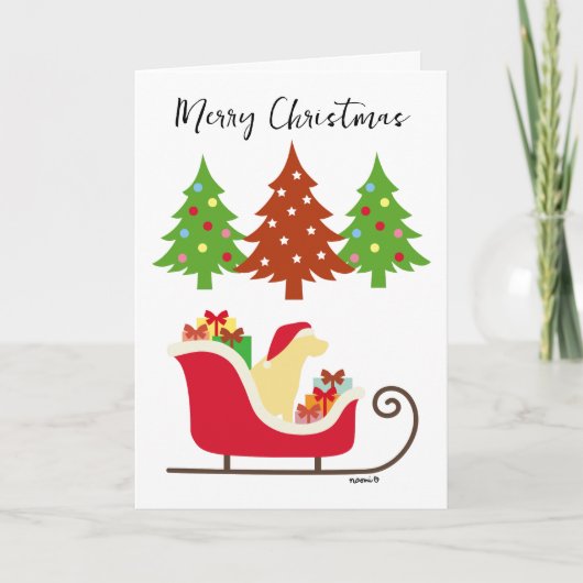 Yellow Labrador Silhouette kerstkledij Kaart (Voorkant)