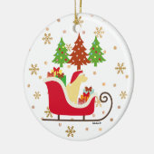 Yellow Labrador Silhouette kerstkledij Keramisch Ornament (Links)