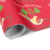 Yellow Labrador Silhouette kerstkledij Red Cadeaupapier (Rol Hoek)