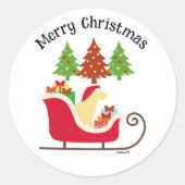 Yellow Labrador Silhouette kerstkledij Ronde Sticker (Voorkant)
