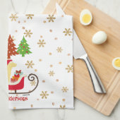 Yellow Labrador Silhouette kerstkledij Theedoek (Quarter Fold)