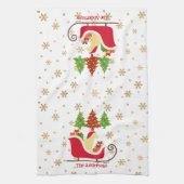 Yellow Labrador Silhouette kerstkledij Theedoek (Verticaal)