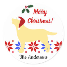 Yellow Labrador Silhouette Santa Kerstmis