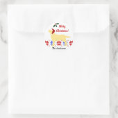 Yellow Labrador Silhouette Santa Kerstmis Ronde Sticker (Tas)