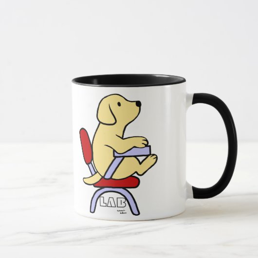 Yellow Labrador Student 1 Cartoon Mok (Rechts)