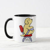 Yellow Labrador Student 1 Cartoon Mok (Links)