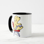 Yellow Labrador Student 1 Cartoon Mok (Voorkant links)
