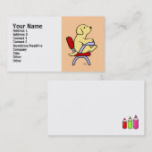 Yellow Labrador Student 1 Cartoon Visitekaartje (Voorkant / Achterkant)