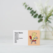 Yellow Labrador Student 1 Cartoon Visitekaartje (Staand voorkant)