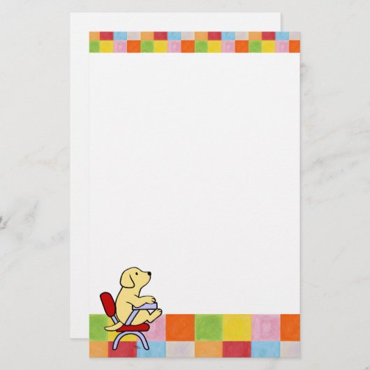 Yellow Labrador Student 1Mosaic Briefpapier (Voorkant / Achterkant)