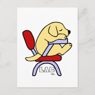 Yellow Labrador Student 2 Cartoon Briefkaart