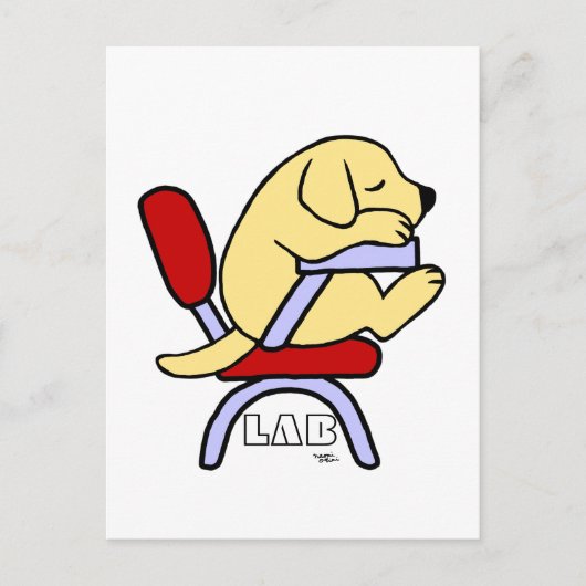 Yellow Labrador Student 2 Cartoon Briefkaart (Voorkant)